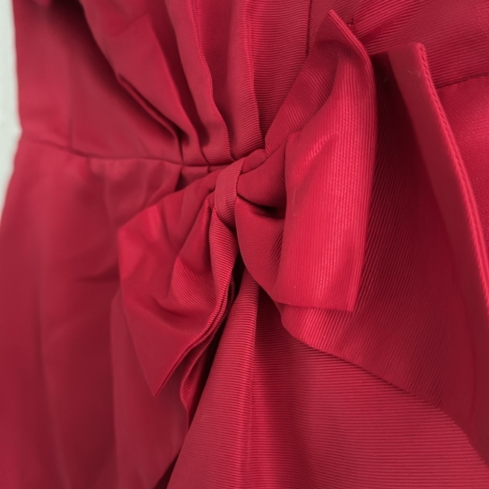 Oasis red strapless mini dress with bow details women’s 6 - Picture 6 of 11